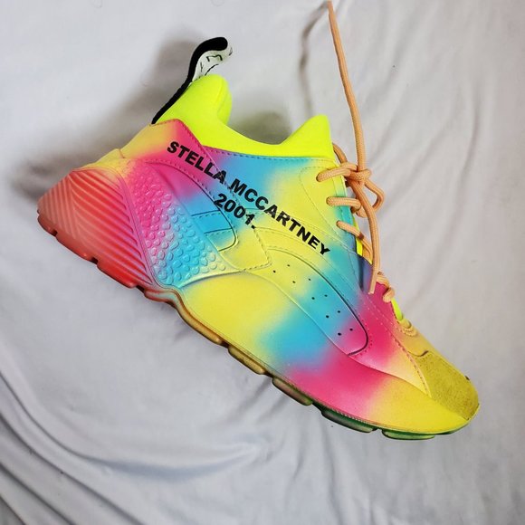 Stella McCartney Eclypse Printed Faux Leather Suede Exaggerated sole sneaker. - Picture 4 of 11